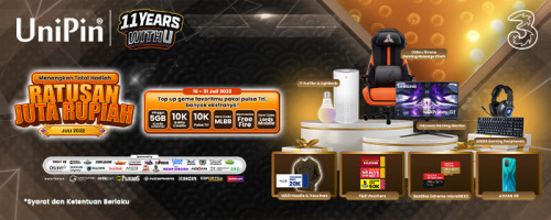 MAKNYUS – Makin Banyak Bonus di Ulang Tahun UniPin bareng Tri!